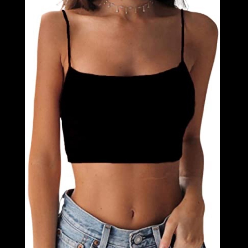 M1 MOSCHINO Cheap And Chic Black Strap Knit Top Size 8 Minimalist Chic